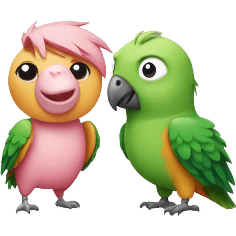 Parrot and piglet emoji