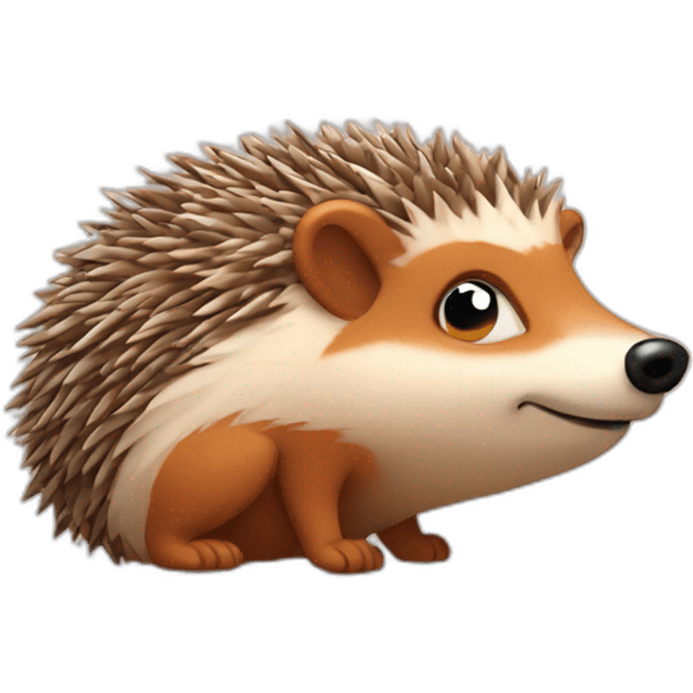 Hedgehog thinking of fox emoji