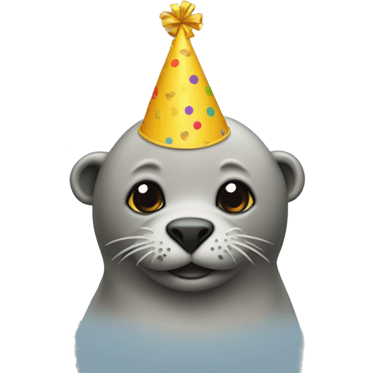 Seal in a birthday hat emoji