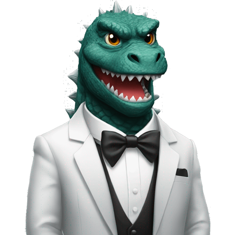 Godzilla in a tuxedo emoji