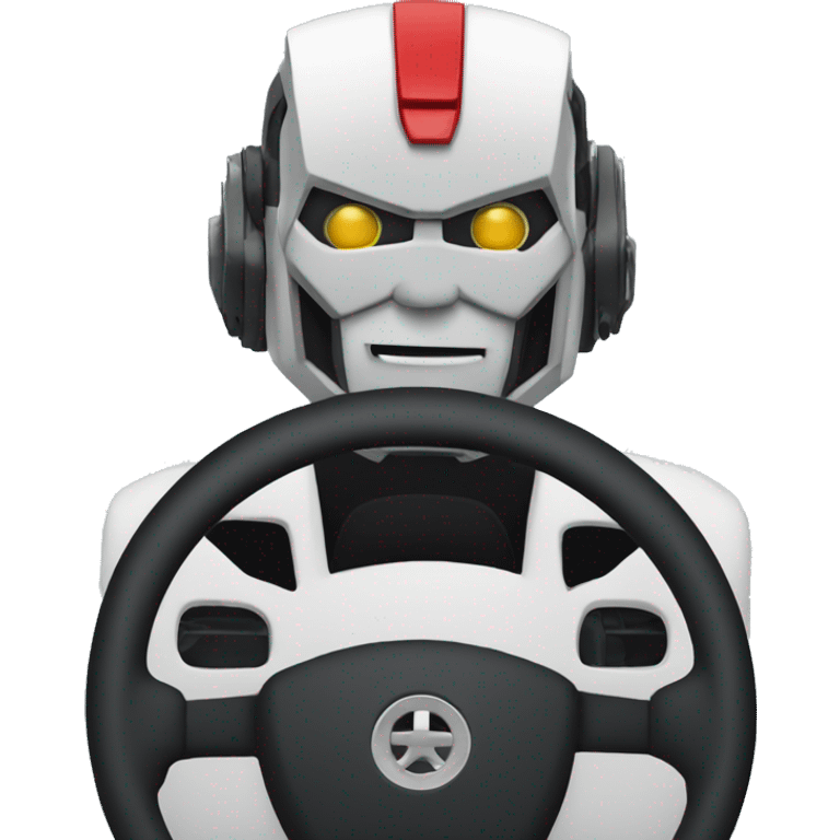 Transformer driving behind the steering wheel  emoji