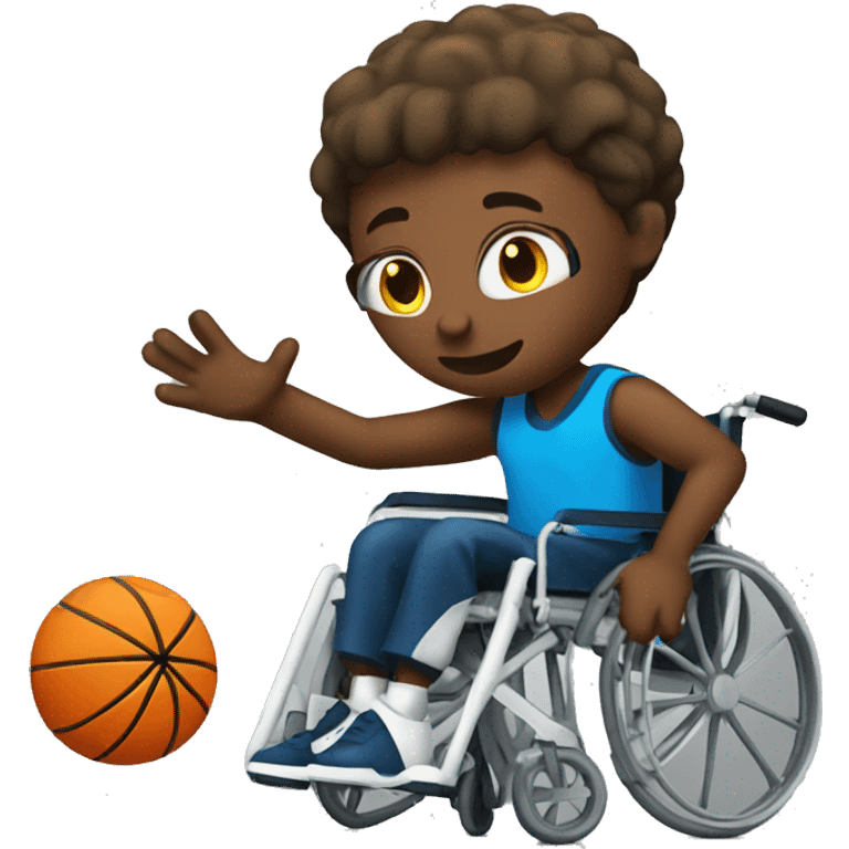 Wheel chair person playing basketball emoji