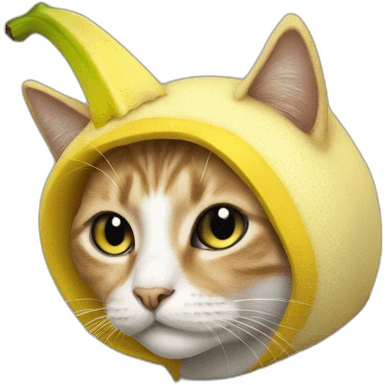 Cat wearing banana costume emoji