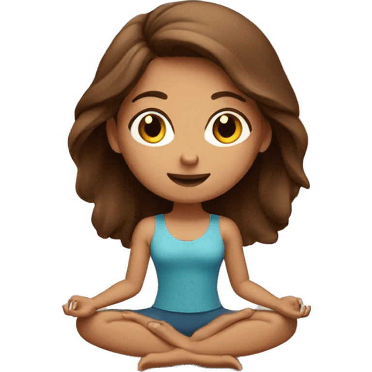 Brown hair yoga girl emoji