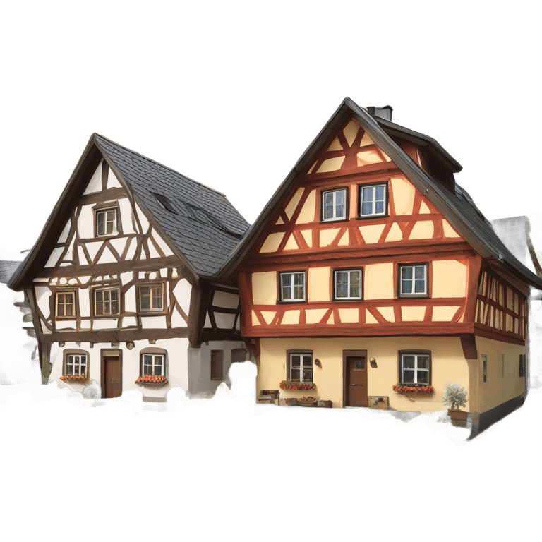 two german houses emoji