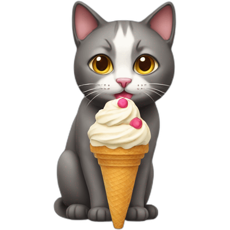 Cat with ice-cream  emoji