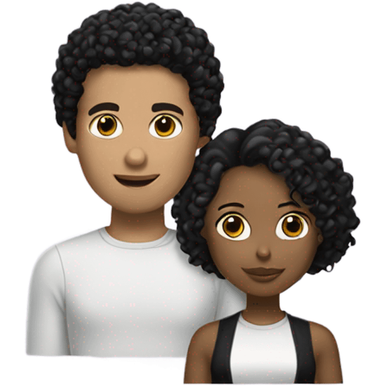 Matrix girl with white boy that has black curly hair emoji