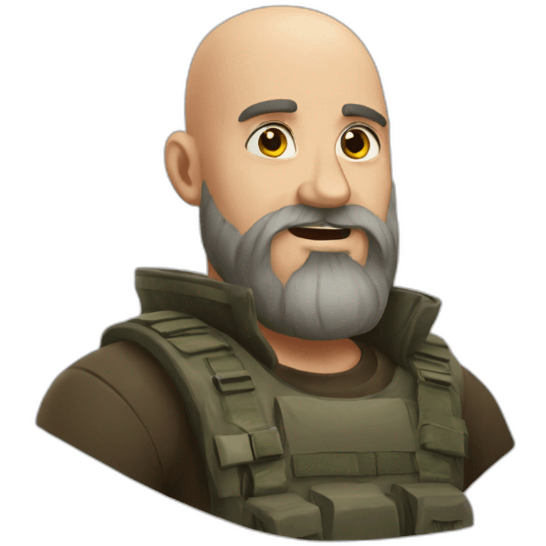 Crazy bearded bald russian emoji