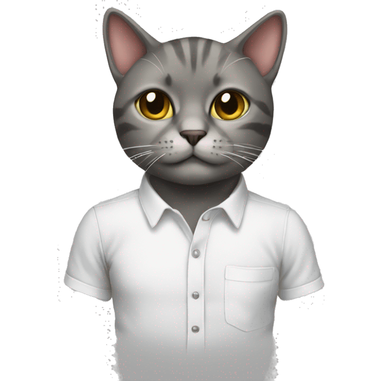 Cat with a shirt emoji