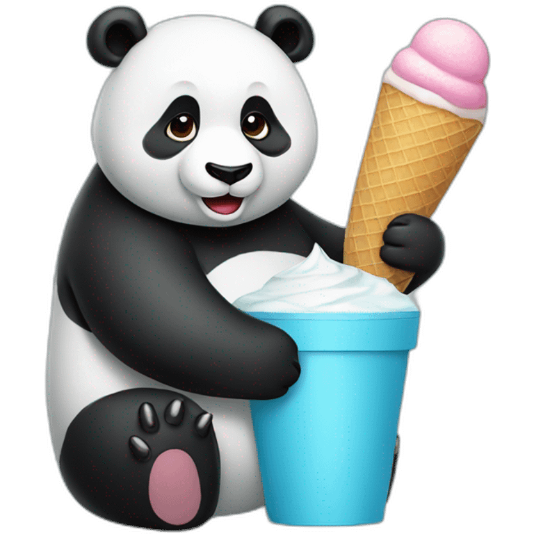 Panda eating ice cream emoji