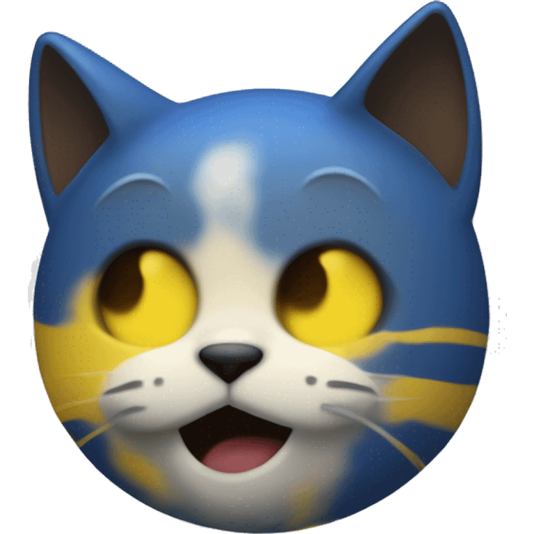 a mee6 discord bot profile picture but with yellow color instead of the blue and a cat type face shape emoji