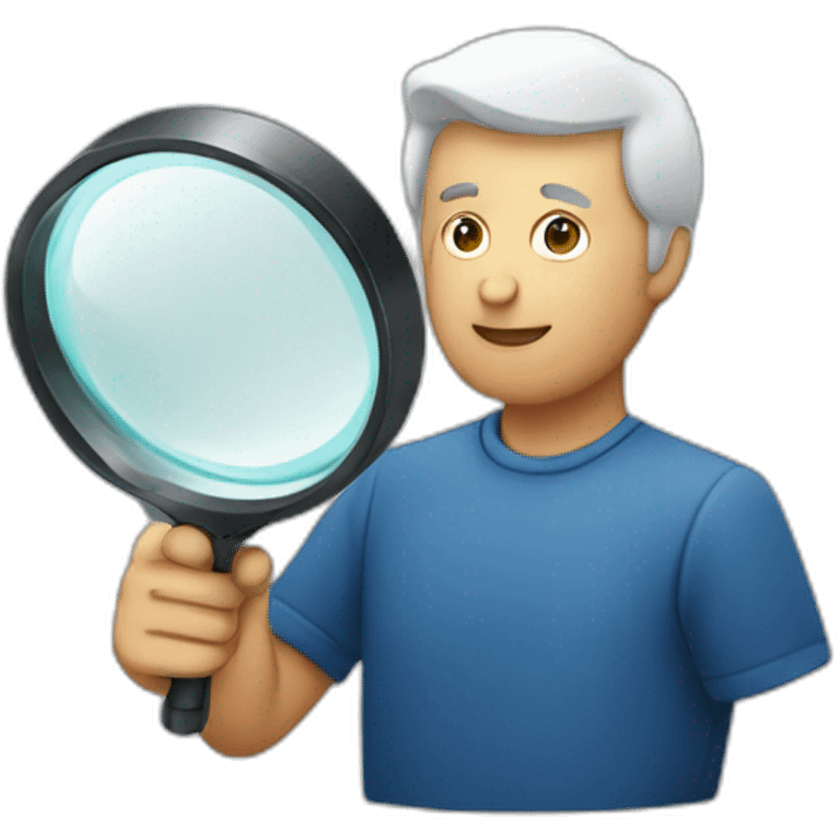 man using magnifying glass emoji