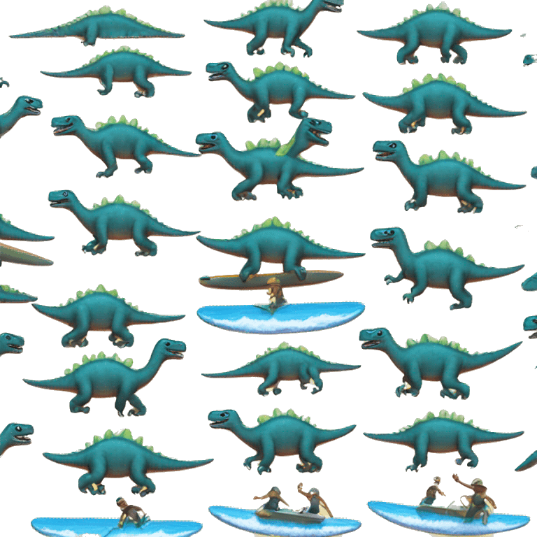 Dinosaurs surfing  emoji