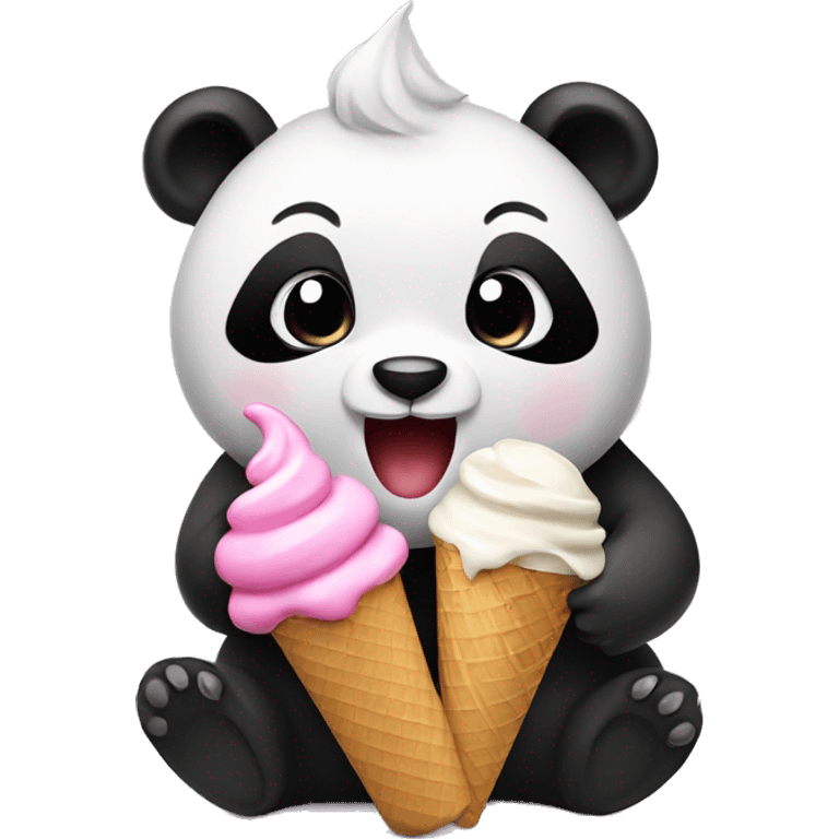 Panda eating ice cream emoji