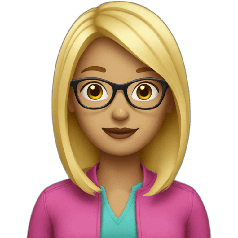 blonde--bobcut-with-glasses emoji