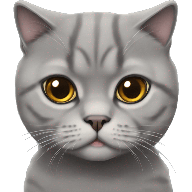 grey scottish fold cat  emoji