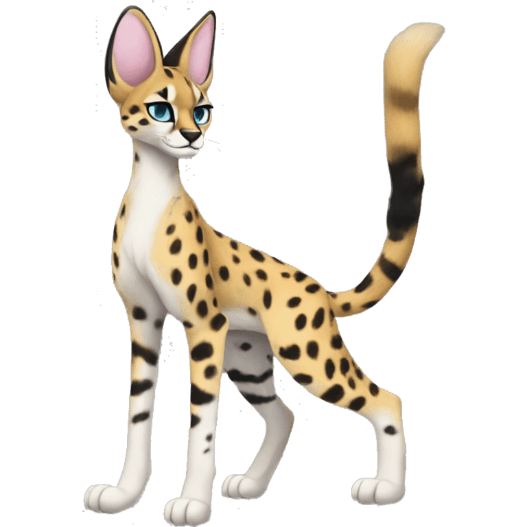 Anthro Epic Edgy Colorful Serval-Vernid full body emoji