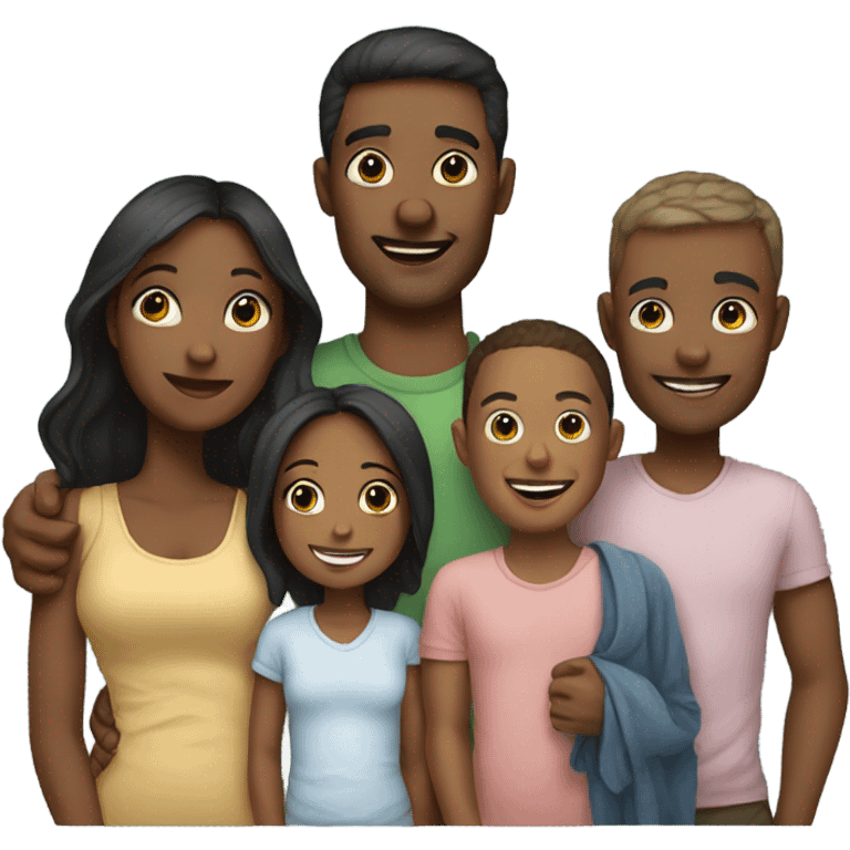 Couple with 4 kids emoji