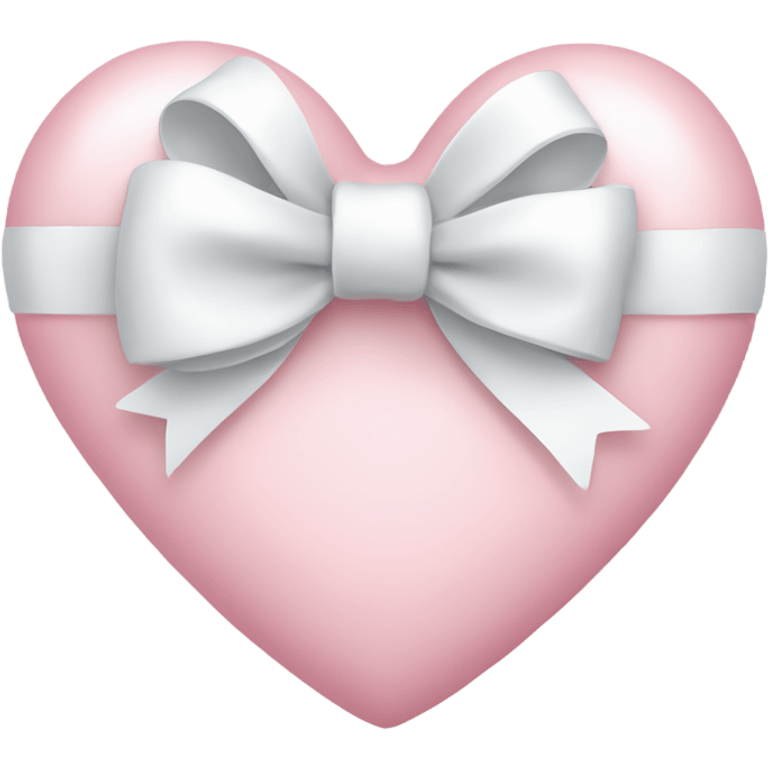 Pastel pink heart with white bow emoji