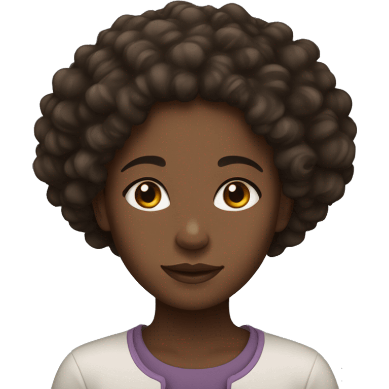 Black girl with dark brown eyes and curly hair  emoji