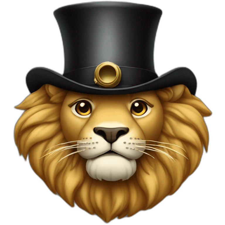 fat-lion-wearing-monocle-and-top-hat emoji