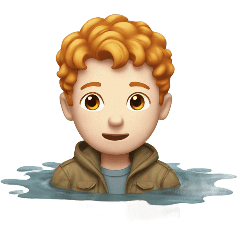 Ginger boy in puddle emoji