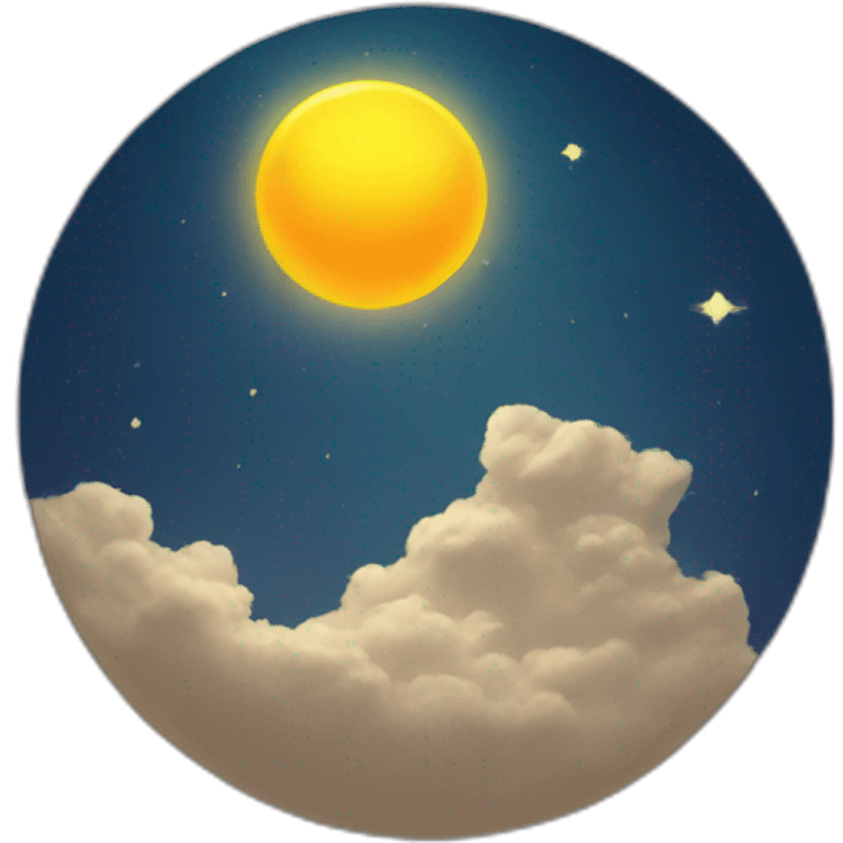 Moon and the sun emoji