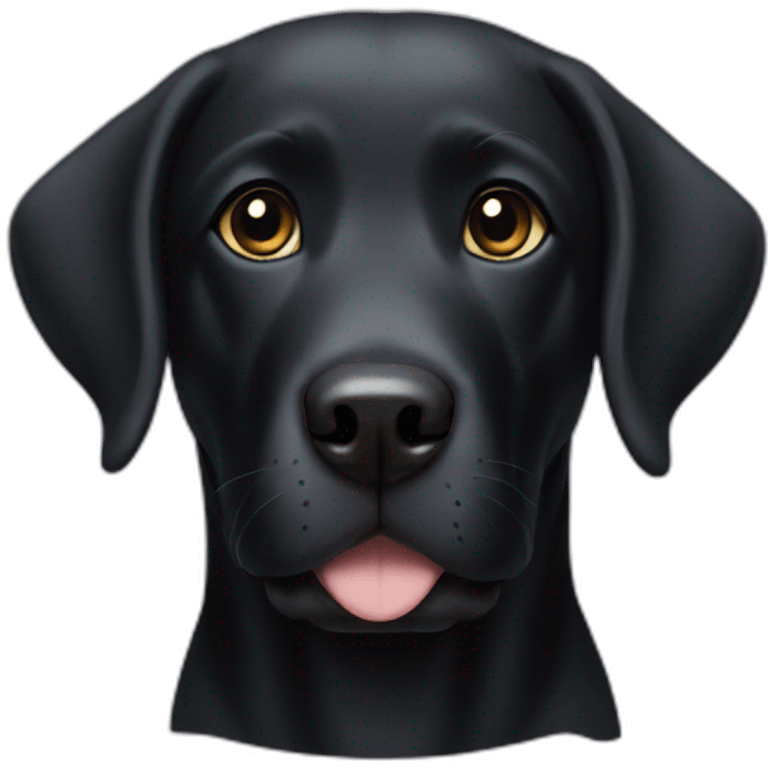 black labrador with white hair around mouth area emoji