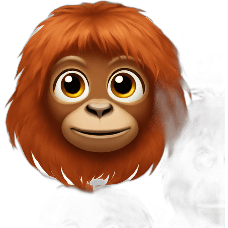 Female Orangutan with red hair emoji