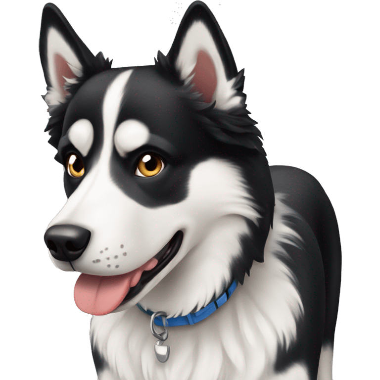 Husky and border collie mix dog emoji