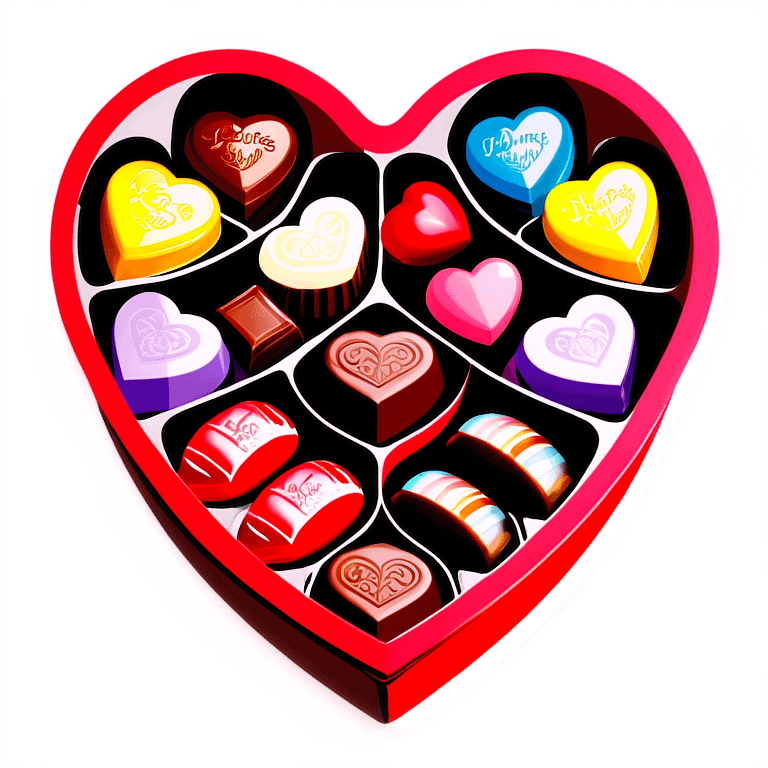 Valentine’s Day heart shaped box of chocolates emoji