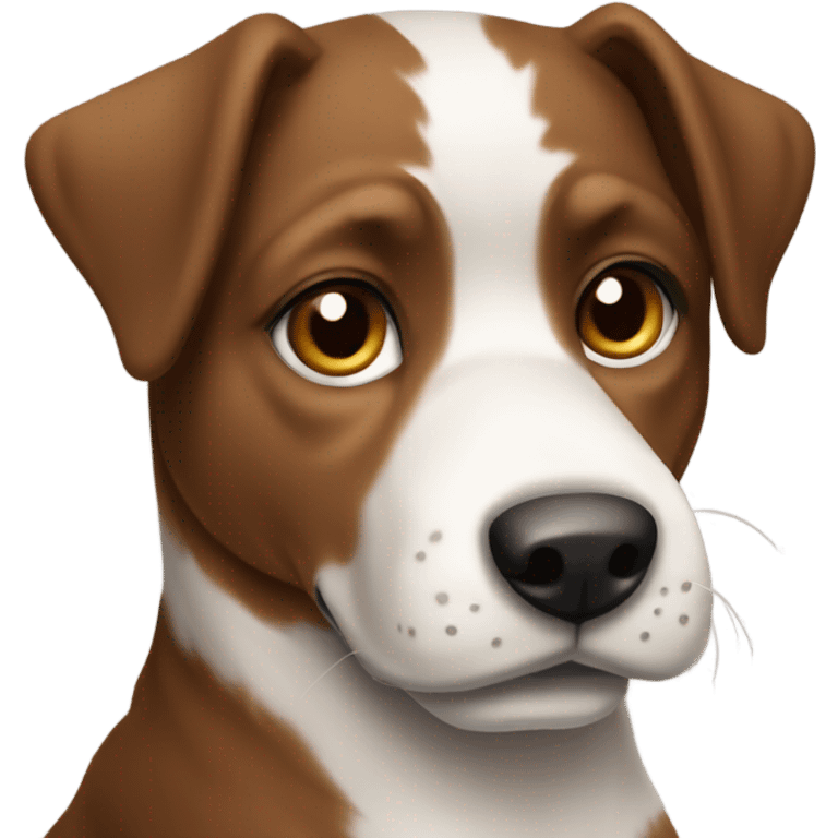 Cute elegant brown and white mutt emoji