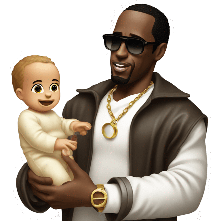 p diddy holding baby oil in his hand emoji