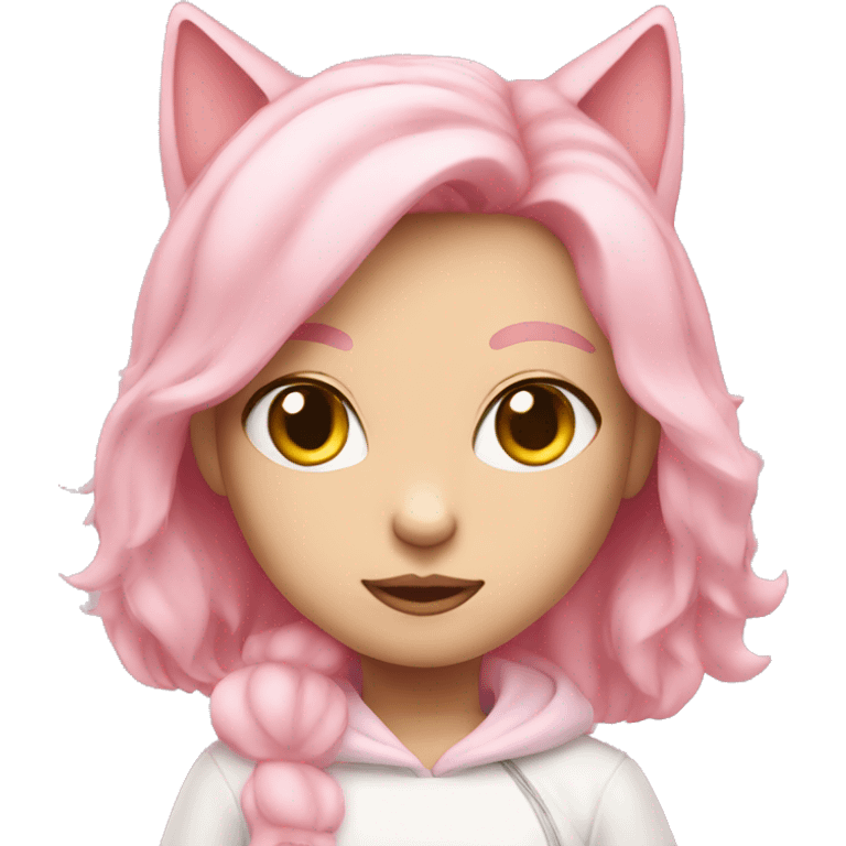 cure light pink cat girl emoji