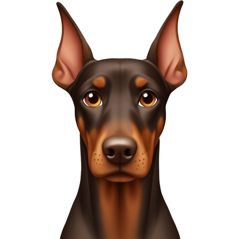 Brown dobermann with natural ears emoji