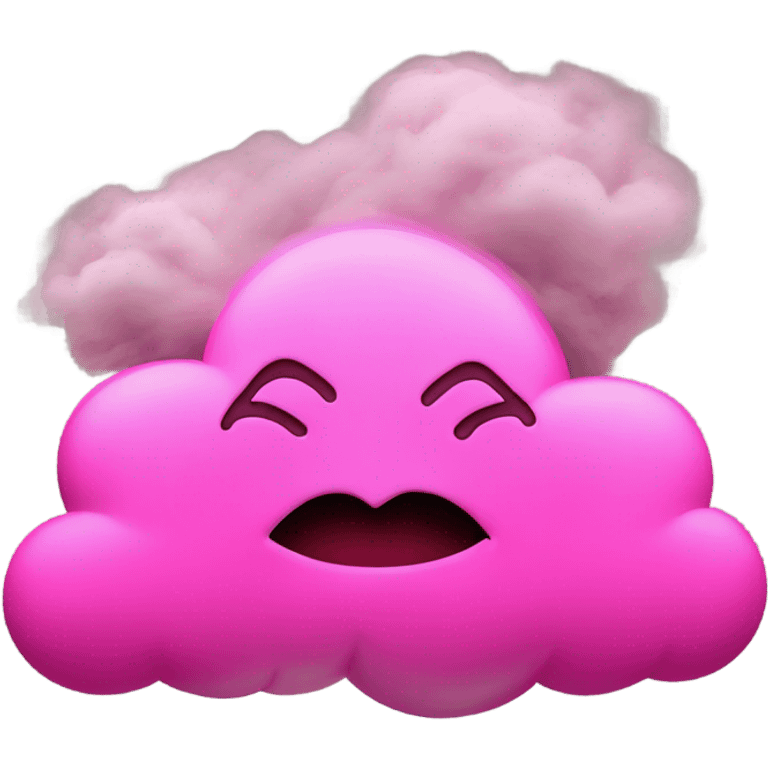 Neon pink lips smoke and release smoke emoji