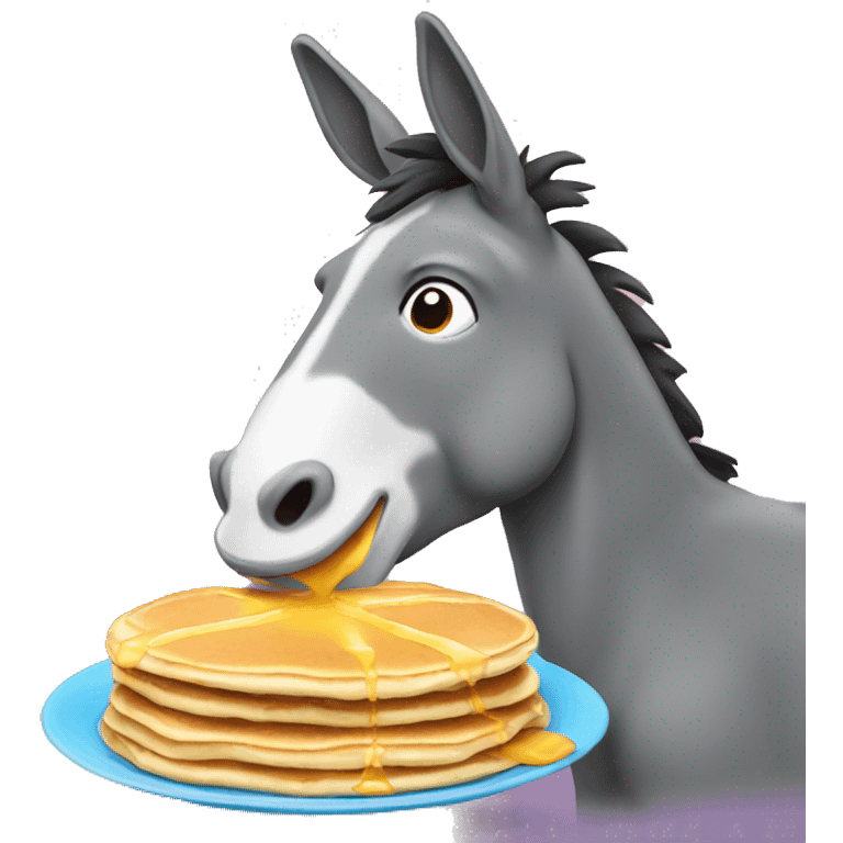 donkey eating pancakes  emoji