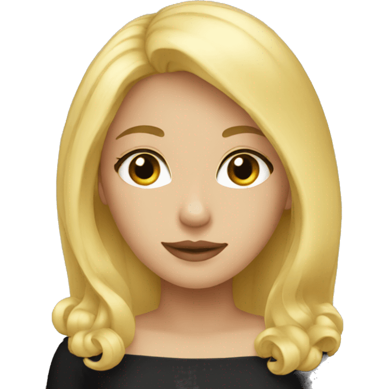 Girl with black dress and blonde hair emoji