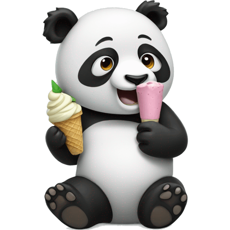 Panda eating ice cream emoji