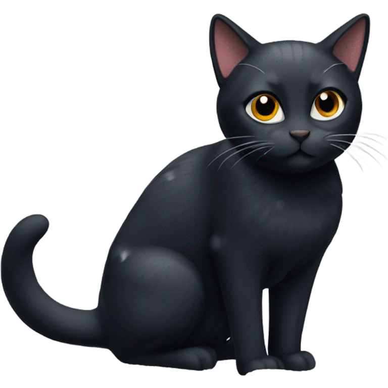 Black cat in snow emoji