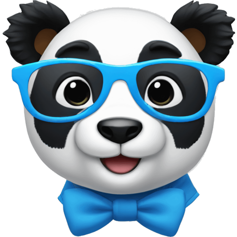 smiling blue panda designer with glasses emoji