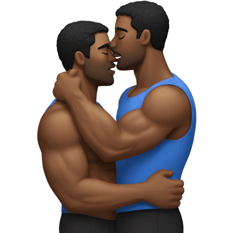 Two muscly men kissing emoji