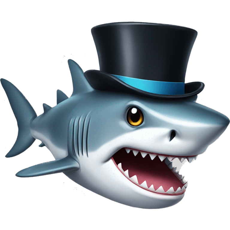 Shark with a top hat emoji