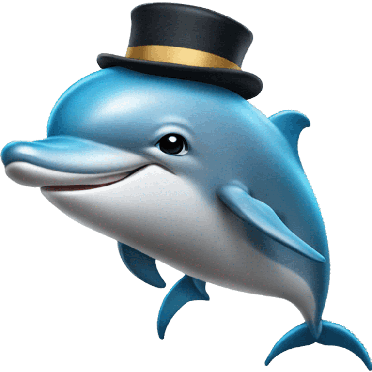 Dolphin wearing hat emoji