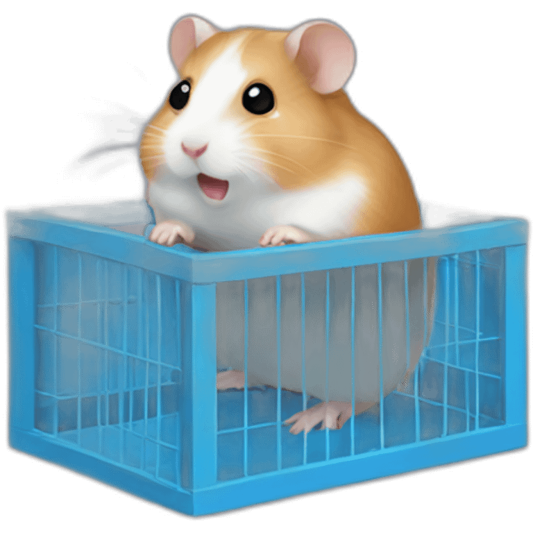 hamster in a blue crate emoji