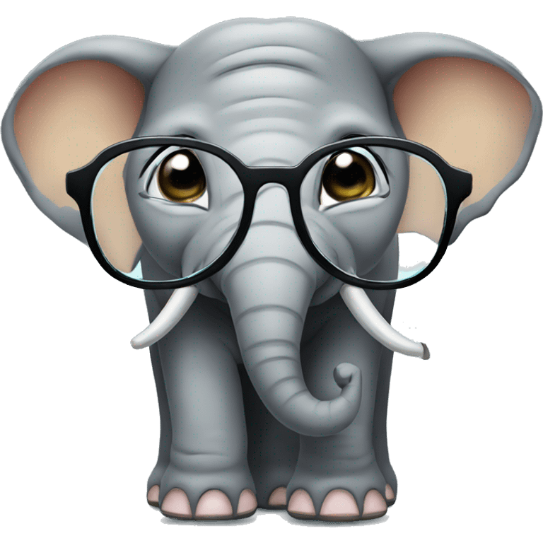 Elephant with glasses emoji