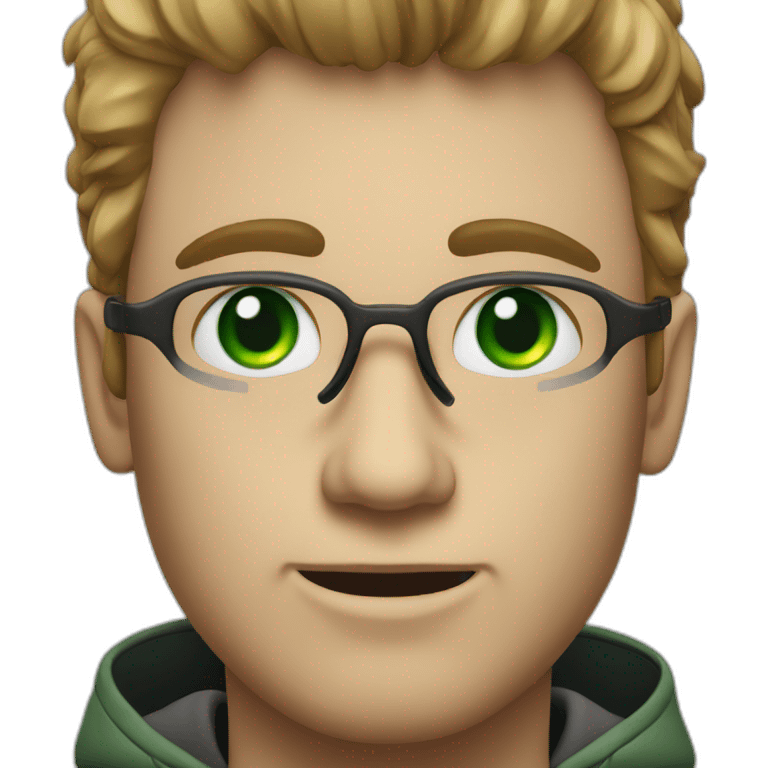 IT guy with green eyes emoji