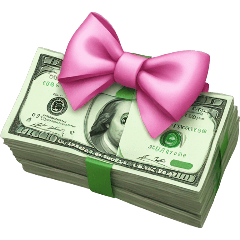 money with pink bow emoji