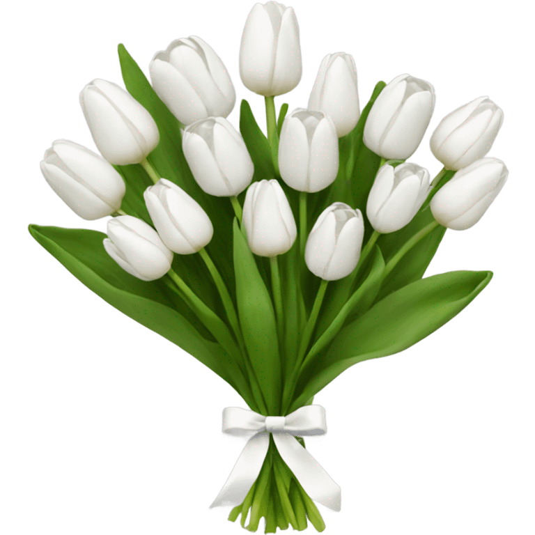 white tulip bouquet  emoji