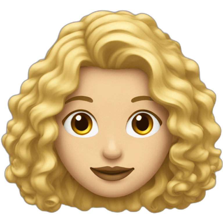 Mujer pelo largo rizado mechas rubia emoji